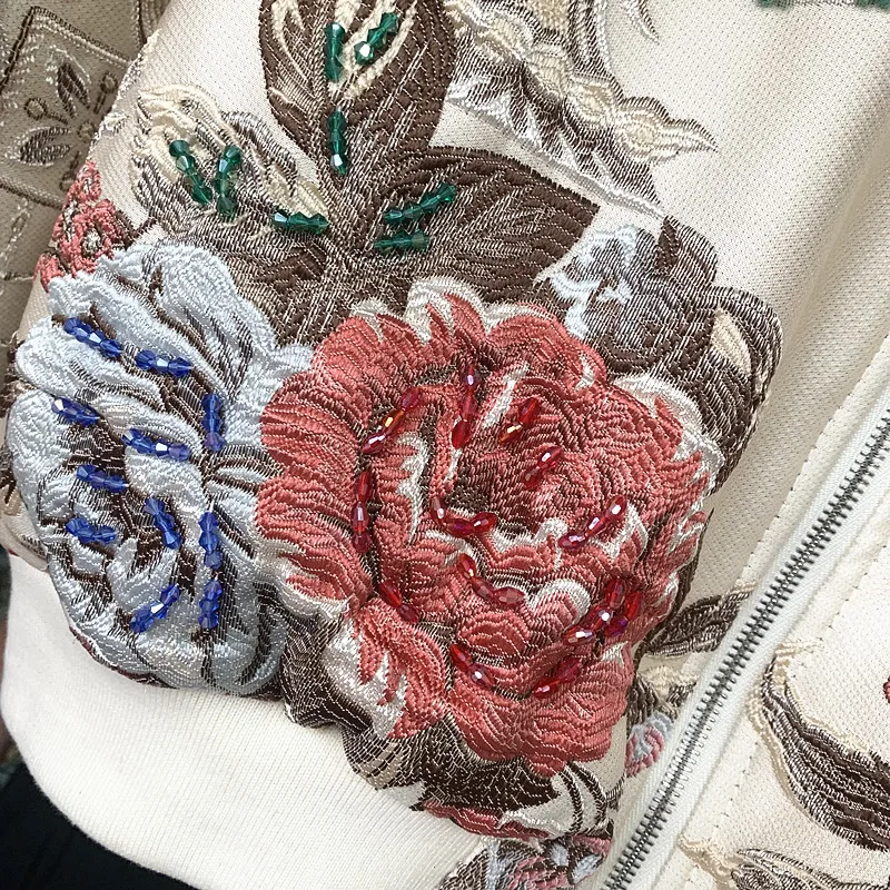 

High-end custom heavy work beaded retro beaded jacquard embroidery fashion coat female