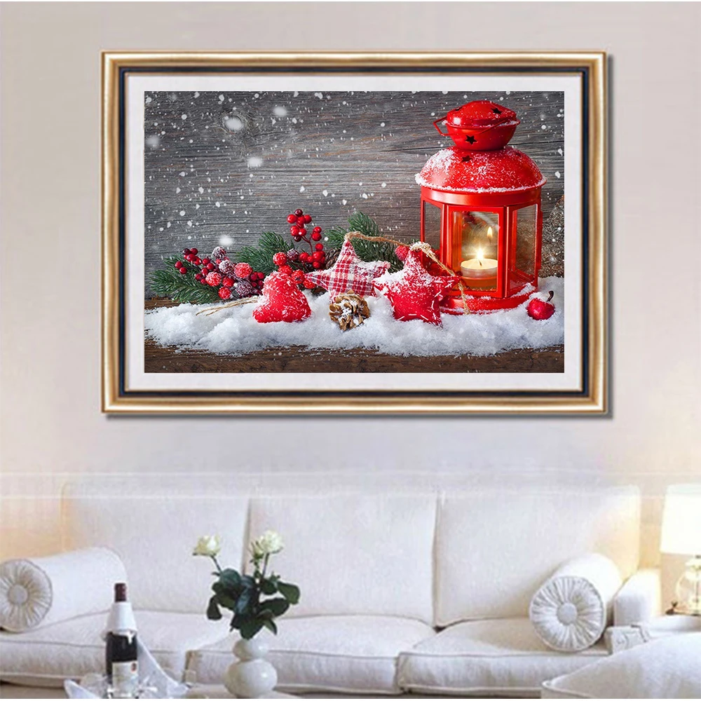 Алмазная живопись сделай сам снег Рождество украшение для дома полный