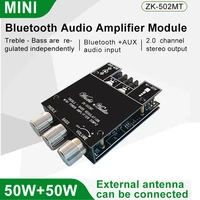 zk 502mt 250w bluetooth 5 0 subwoofer amplifier board 2 0 channel high power audio stereo amplifier board aux bass treble amp