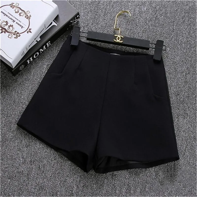 Летние женские шорты с высокой талией повседневные однотонные Костюмные новинка