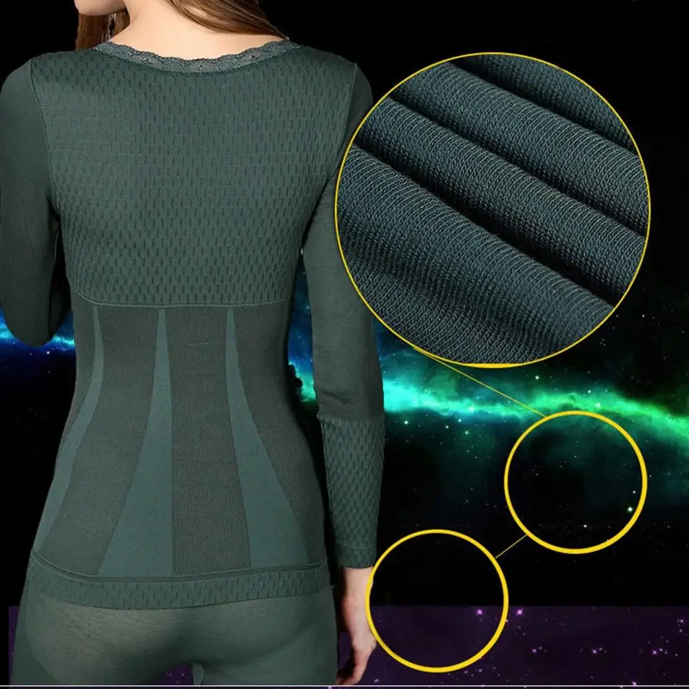 Новинка 2020 г. женское кружевное термобелье зимнее теплое бесшовное эластичное