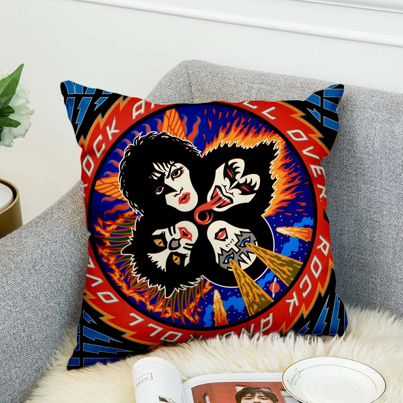 

KISS Rock & Roll All Nite Party Pillow Case Polyester Decorative Pillowcases Throw Pillow Cover style-4