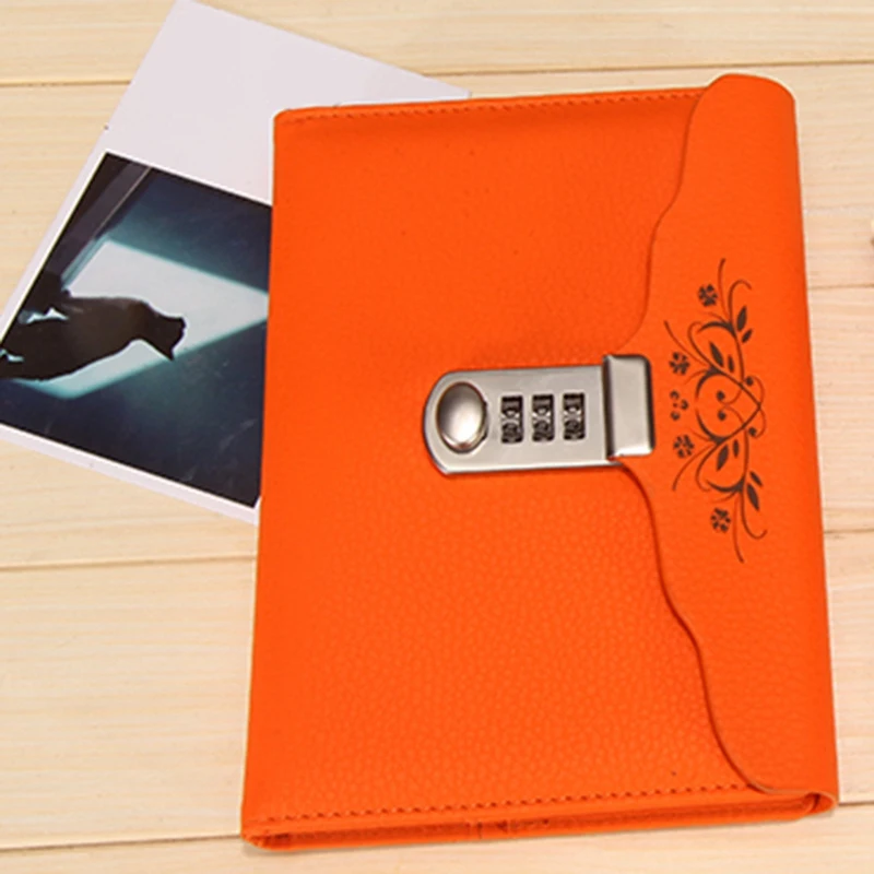 Популярный Кожаный Блокнот бизнес личный дневник с кодом блокировки толстый