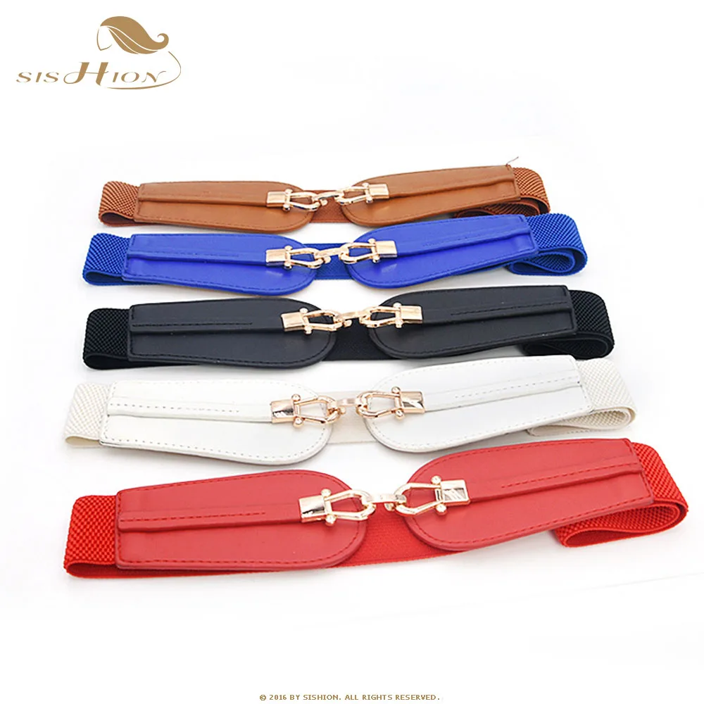 SISHION винтажный эластичный пояс Cummerbund QY0361 женский ремень черный широкий Черный