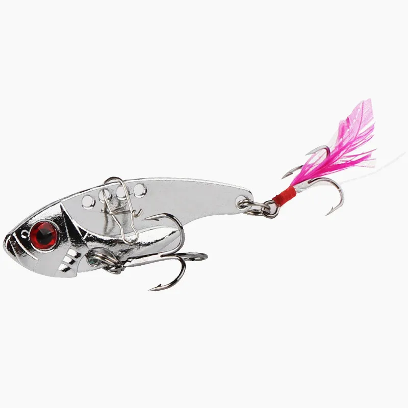 1 шт. металлические приманки с пером 7 г яркая вибрационная ложка приманка