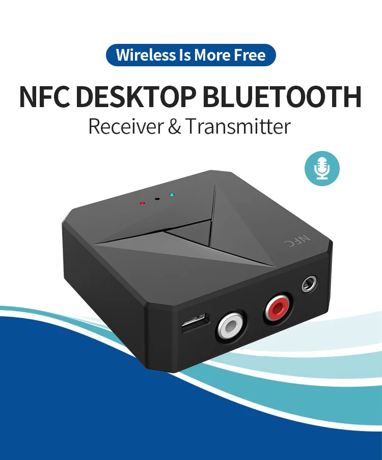 

Беспроводной аудиоадаптер NFC, Bluetooth 5,0, приемник, передатчик 3,5 мм, AUX разъем RCA, автомобильный динамик, Bluetooth-адаптер, передатчик