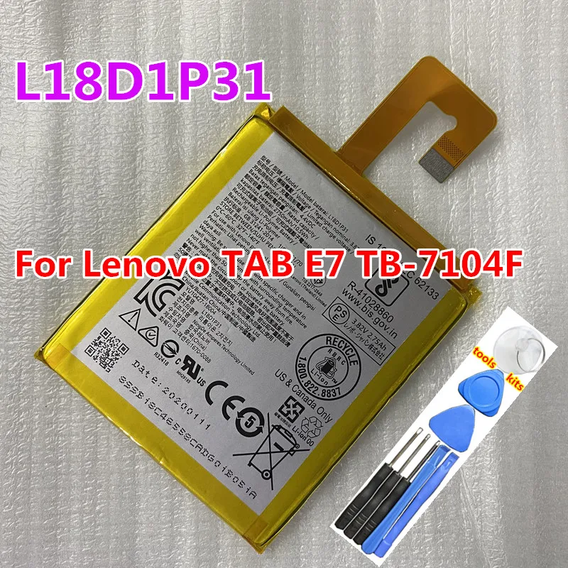 Оригинальный Высокое качество L18D1P31 2750 мА/ч батарея для Lenovo TAB E7 TB 7104F мобильный