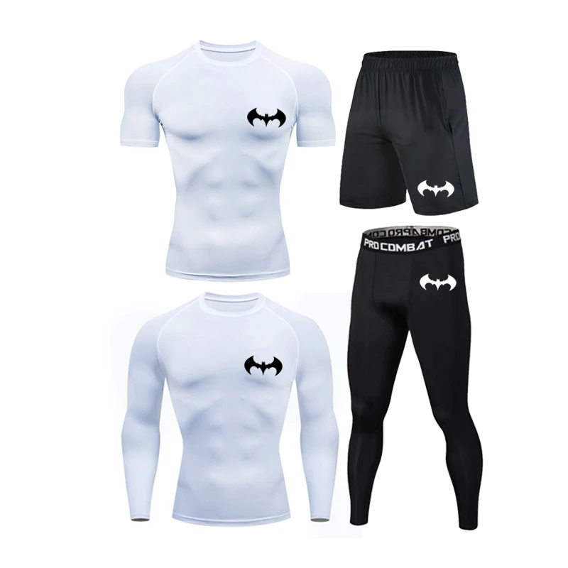 

Men Compression Set MMA Long Sleeve T-shirt Men's Tight Pants Fitness Bodybuilding Clothes High Quality Rashguard Sport Suit Men