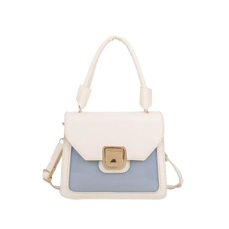 

Transparent Small Square Bag 2021 Female Bag Contrast Color Sweet Handbag Messenger Bag