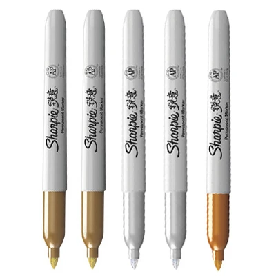 Mixed color 5 colors 5 шт. Американский маркер Sharpie металлик поздравительная открытка обои знак жирной не выцветший знак маркер Золотой Серебряный медный красный зеленый - Цвет: Mixed color 5 colors