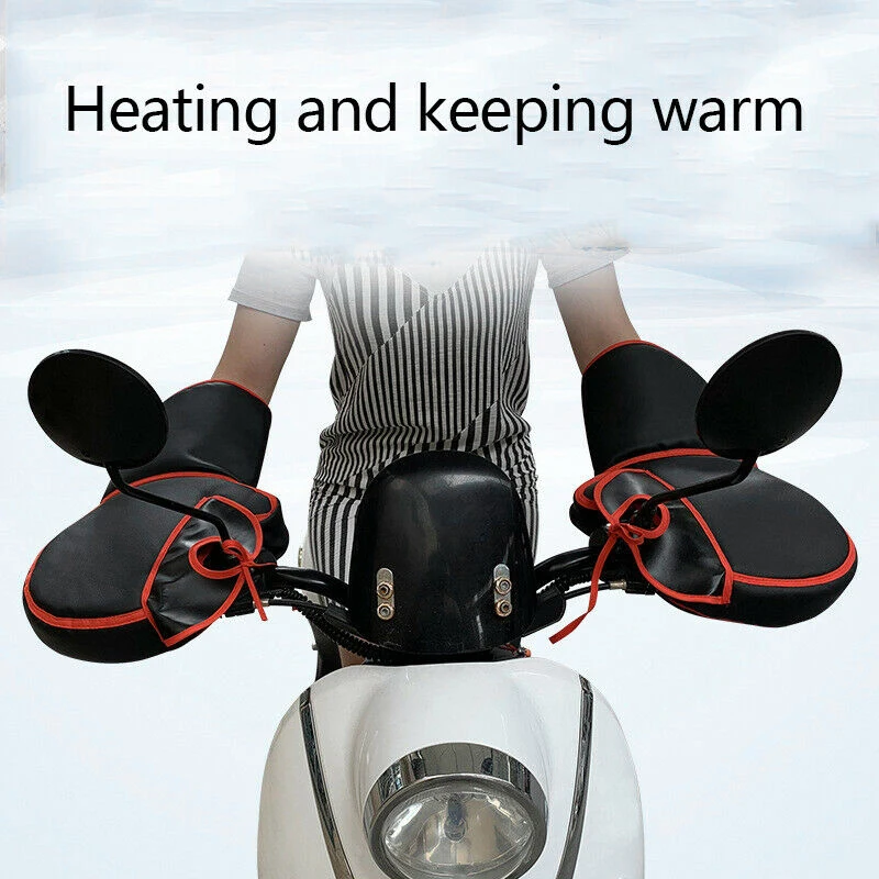 

Motorcycle Bike Warmer Gloves Hand Muffs Handlebar Warm Thickening Winter Mitts