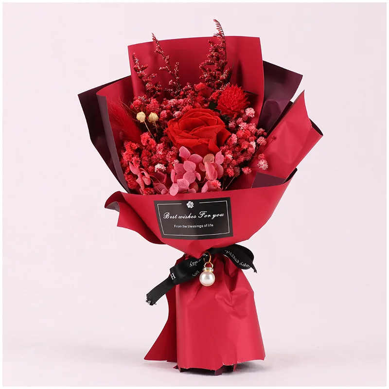 

Букет из сушеных цветов для девочек, прозрачный, в подарочной коробке