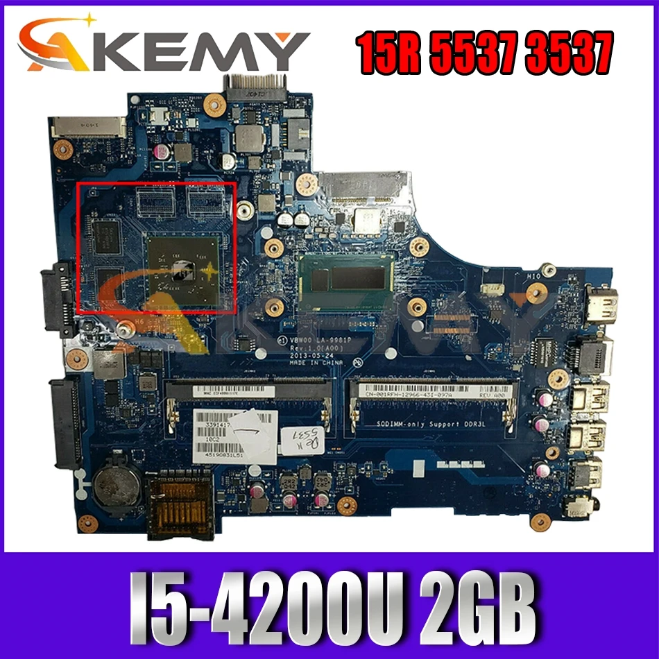 

LA-9981P or LA-9982P Laptop motherboard for Dell Inspiron 15R 5537 3537 mainboard with I5-4200U 2GB graphics card 100% Tested OK