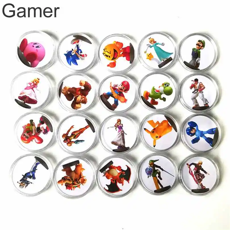 Полный набор из 20 штук изысканные круговые карты Super Smash Bros Ntag215 для сбора данных