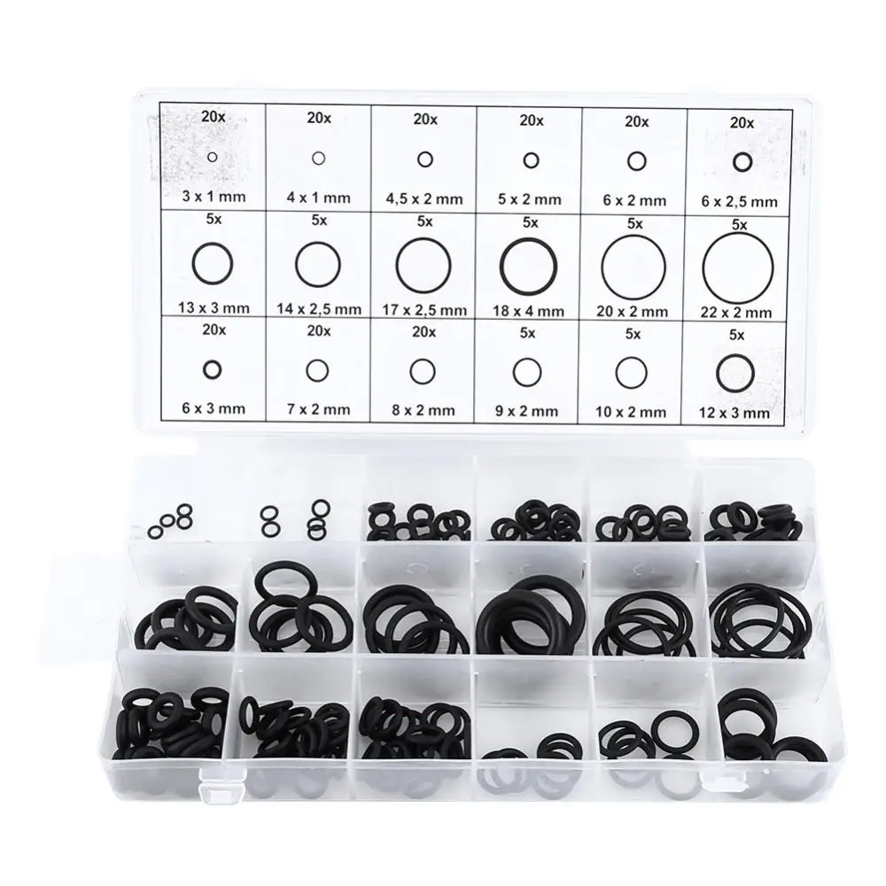 

AC9000 225PCS/1 BOX PCP Paintball Rubber Gasket Replacements Sealing O-rings Durable Socket Black 18 Sizes Available O-rings