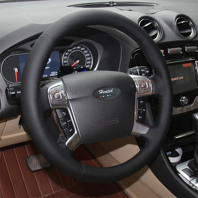 Оплетка на руль Автомобильная Nappa Кожаная оплетка для Ford Mondeo Mk4 2007 2012 S Max 2008|steering
