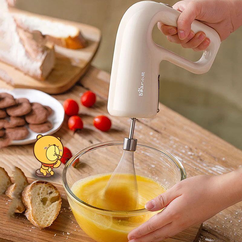 

Electric Wireless Hand Mixer Lightweight Handheld Whisk Milk Frother Kitchen Baking Egg Cream Bear DDQ-B01R2