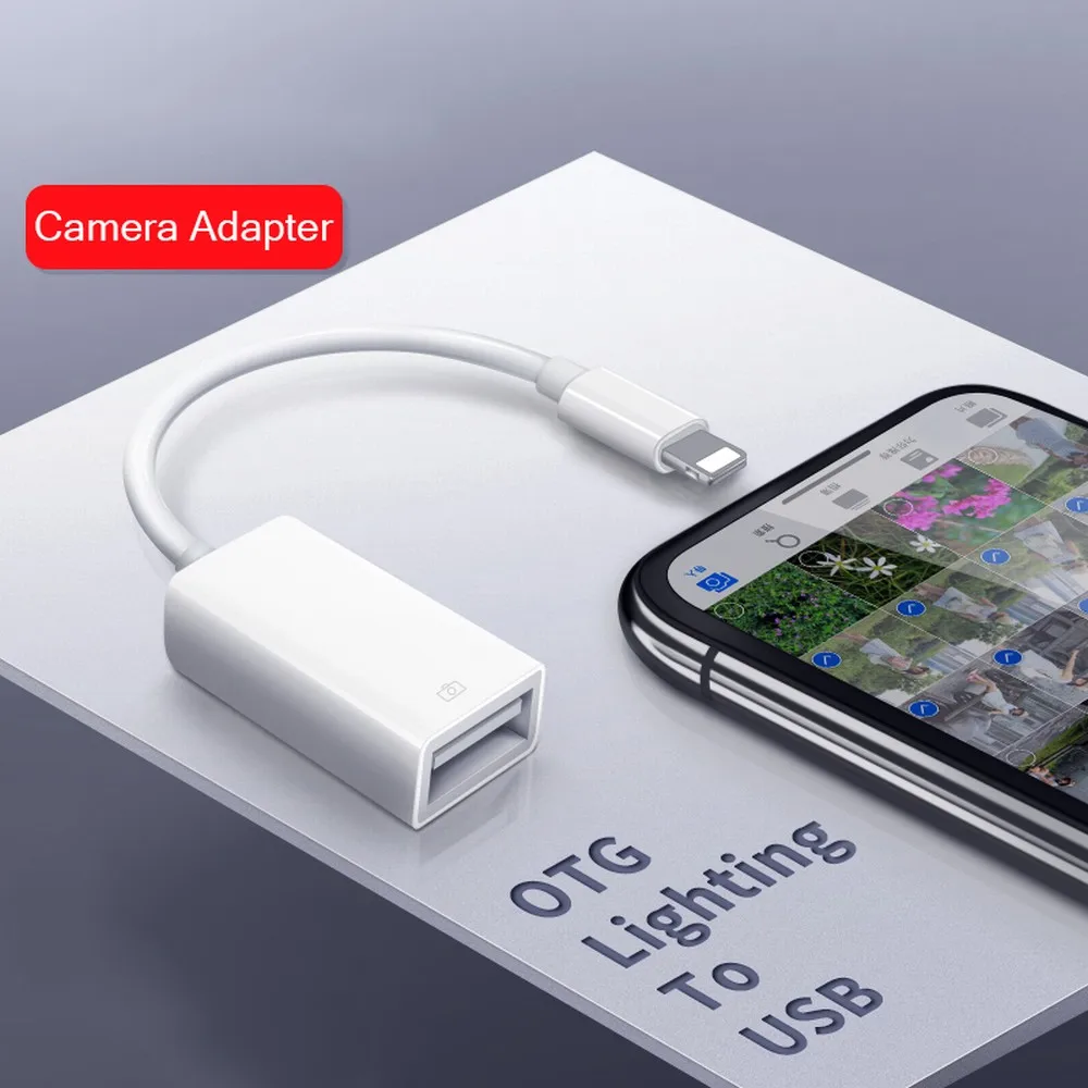 Освещение к USB OTG Дата подключения кабель адаптер U диск клавиатура гарнитура микрофон разъем для iPad Pro iPhone X XR XS Max 8/7