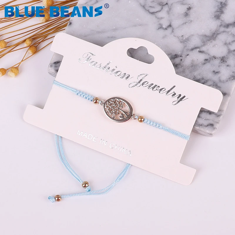 Браслет женский Дерево жизни с плетеным веревкой и бусинами | Украшения