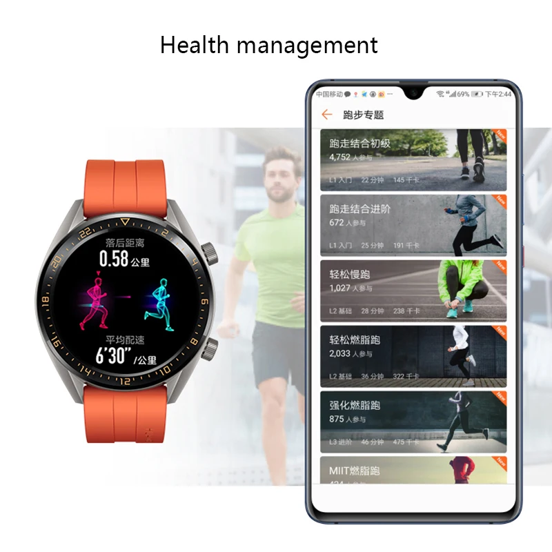 Смарт-часы HUAWEI GT водонепроницаемые трекер сердечного ритма Поддержка NFC gps