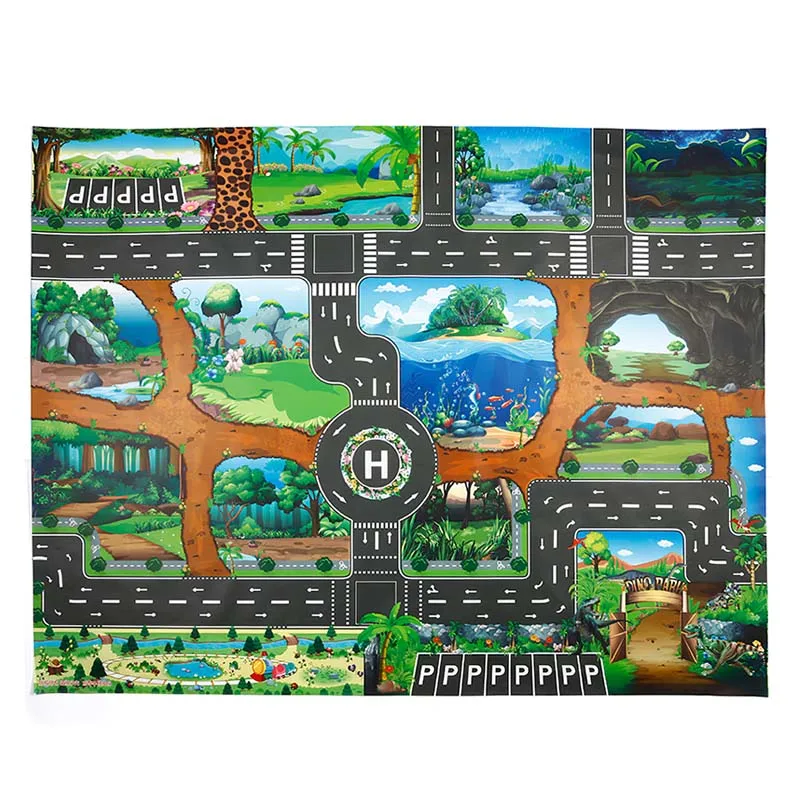 

City Traffic Car Park Play Mat Waterproof Parking Lot Kids Playmat Kids Rug Boy Girl Educational Toys