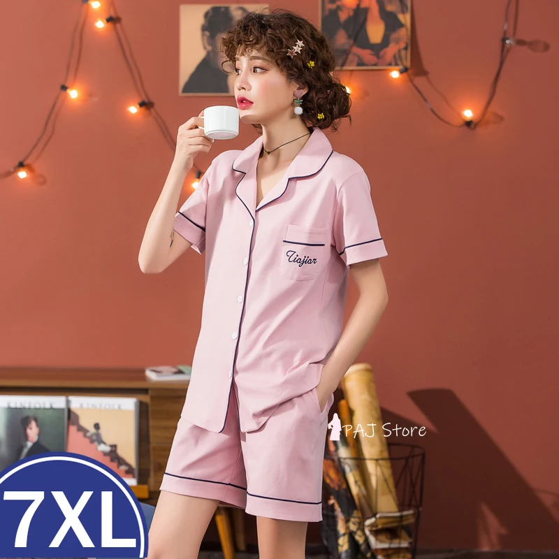 Пижама 2021 года большие размеры 6XL 7XL летние шорты женская одежда для матери