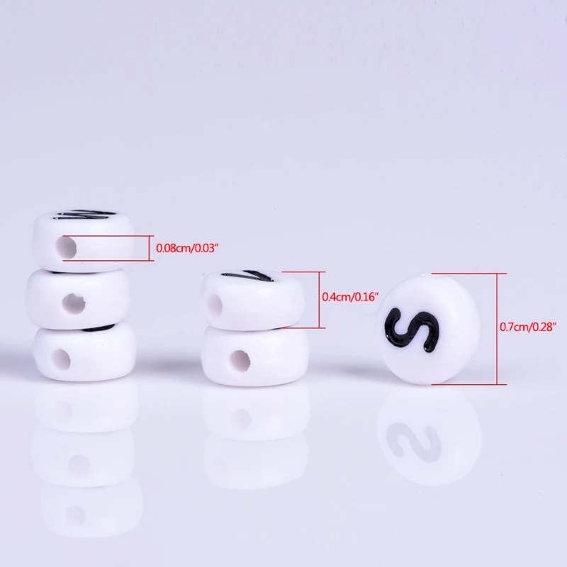 

100x White Letter Alphabet Acrylic Loose Beads For Bracelet Jewelry DIY Finding Girls toys