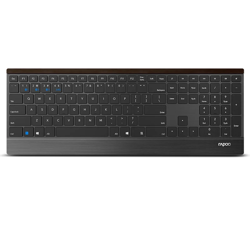 Rapoo E9500G Bluetooth/RT 2,4G мульти-медиа 4,5 мм ультра-тонкая беспроводная клавиатура для ноутбука, настольного планшета с 4 устройствами подключения