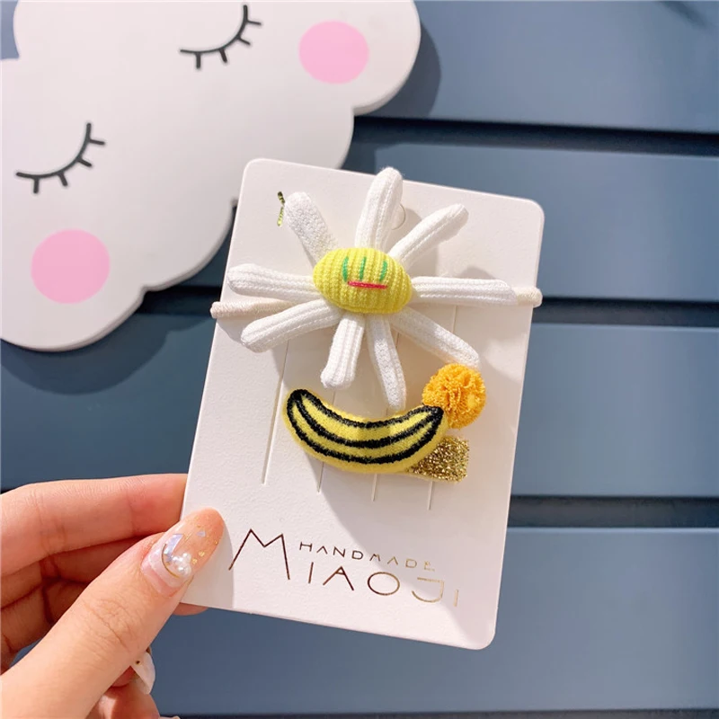 2 шт./компл. резинки для волос в виде овощей и фруктов зажимы набор головных уборов