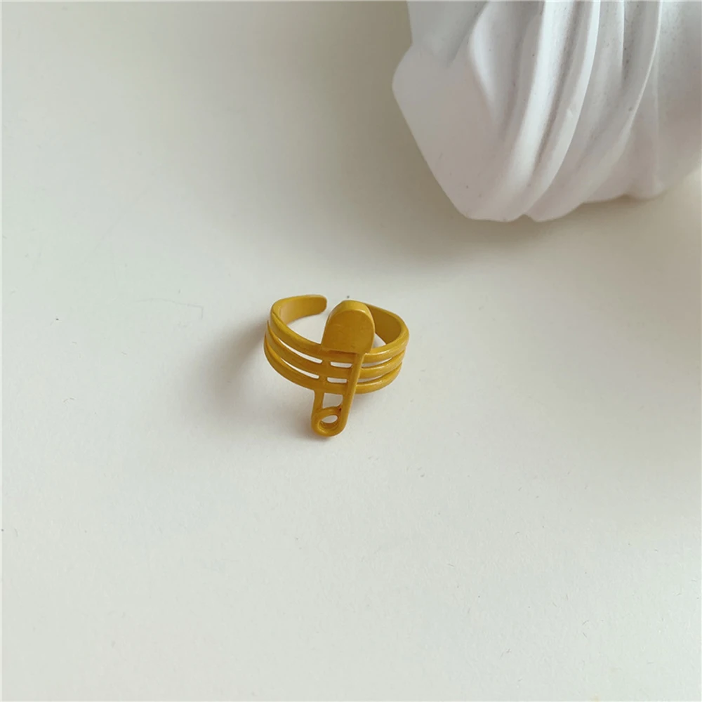 

New Lovely Punk Hyperbole Rings Hand-painted Colorful Enamel Solid Color Geometric Irregular Open Rings for Women Jewelry Gifts