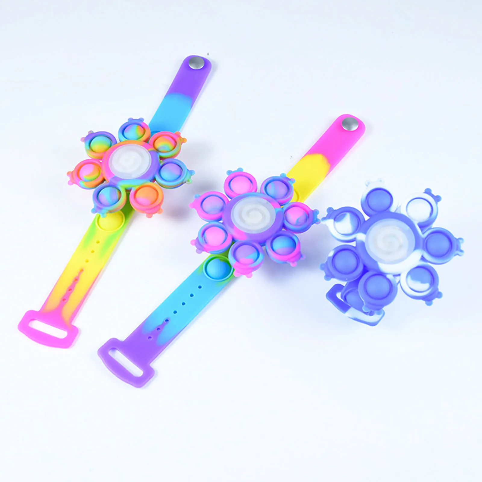 

Pops Its Fidget Toys Decompression Toy Luminous Rotating Bracelet Decompression Bubble Silicone Bracelet Push Bubble Sensory Toy
