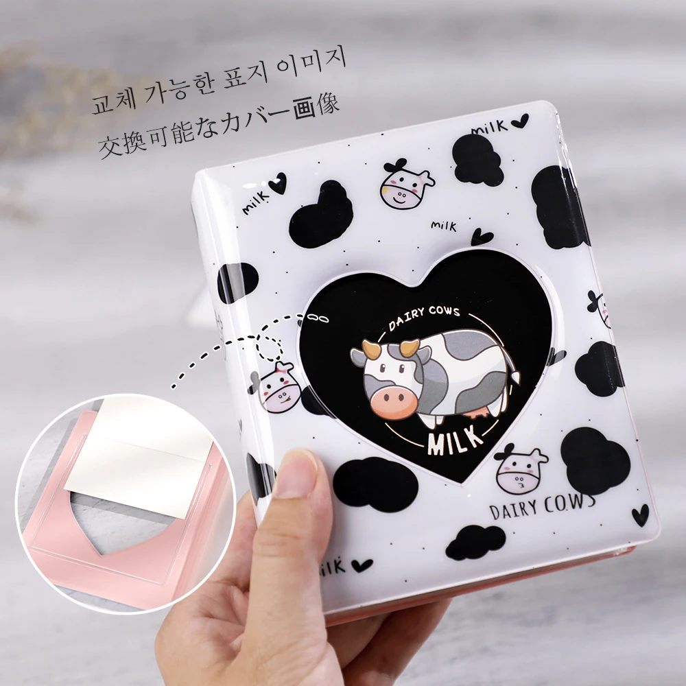 

Love Cow Photocard Holder 3 inch Polaroid Photo Album 72 Pockets Instax & Mini Postcard Collection Book Star Picture Case