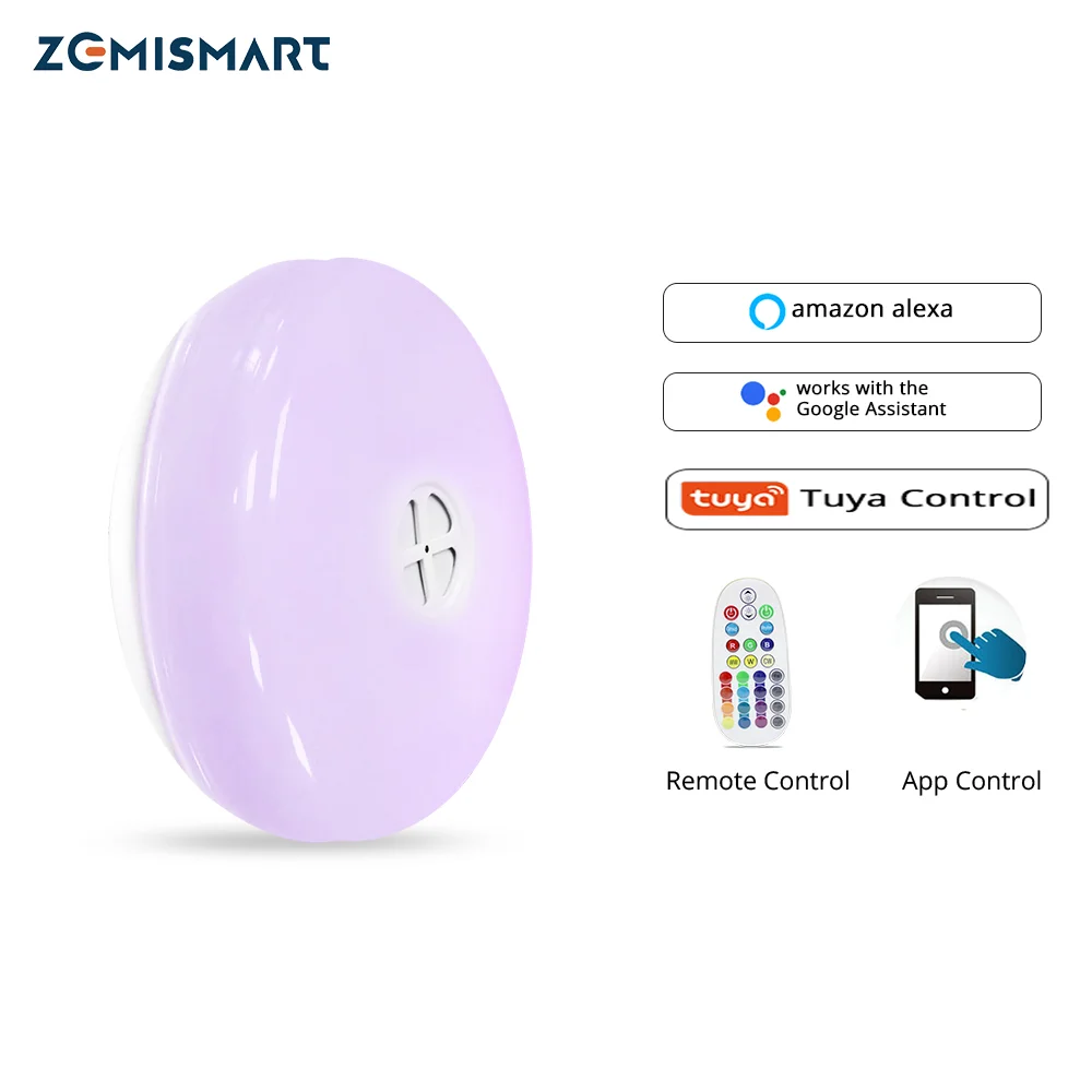 Zemismart RGBW потолочный светильник Smart Life TUYA APP Alexa Google Home с регулируемой яркостью