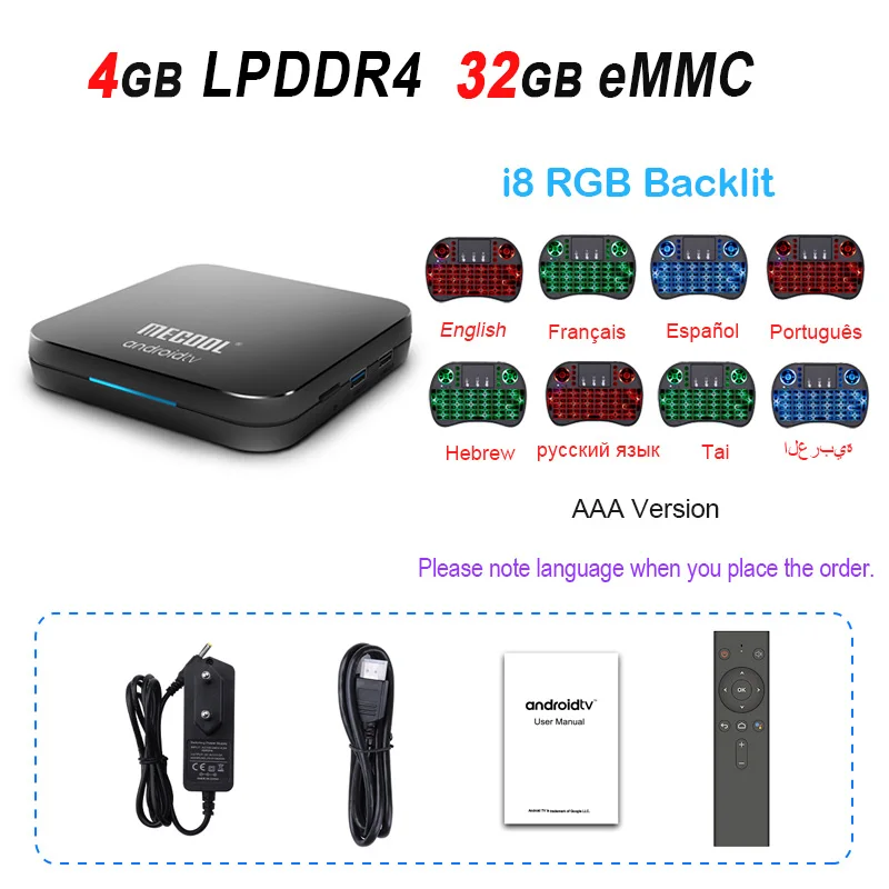 4GB 32GB i8RGB ТВ приставка MECOOL KM9pro Deluxe Google сертифицированная Android 9,0 ТВ приставка 4 Гб DDR4 32 Гб Amlogic S905X2 4K 5G Dual Wifi BT4.0 KM9 PRO - Цвет: 4GB 32GB i8RGB