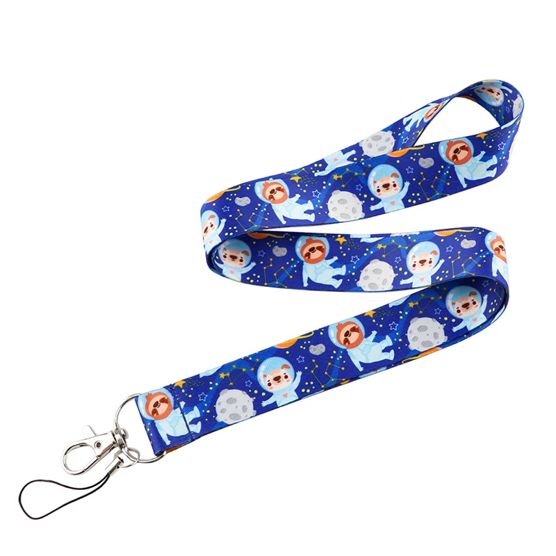 

10pcs Lovely Cute Sloth Animals Lanyard for Keys Phone Cool Neck Strap Lanyard for Camera Whistle ID Badge Cute webbings ribbons