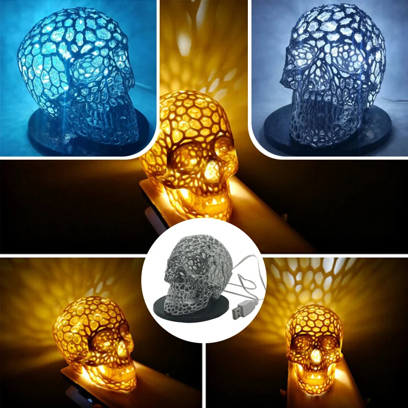 Horror Skull Hollow Lamp Vintage Artificial Head Headlight Lighting Art Decoration Halloween Ornament | Дом и сад