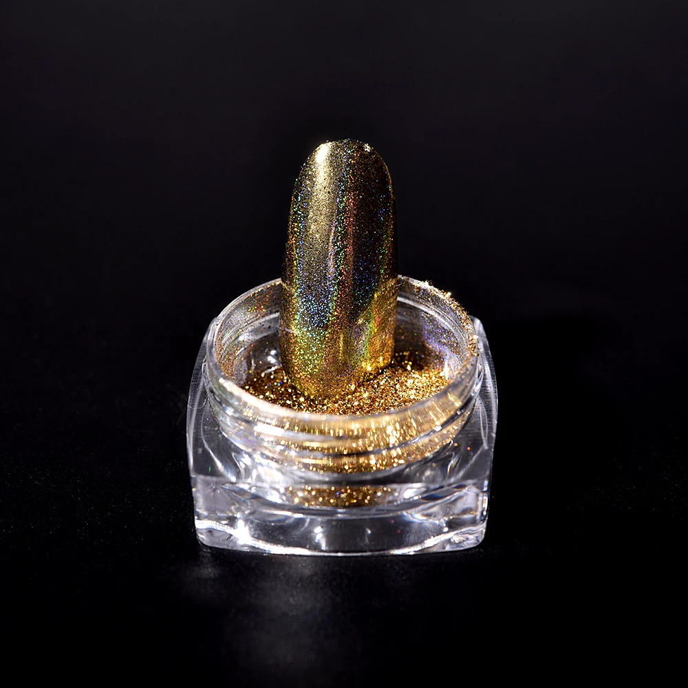 Лазерный маникюрный порошок arislibra блестящий хромированный пигмент для