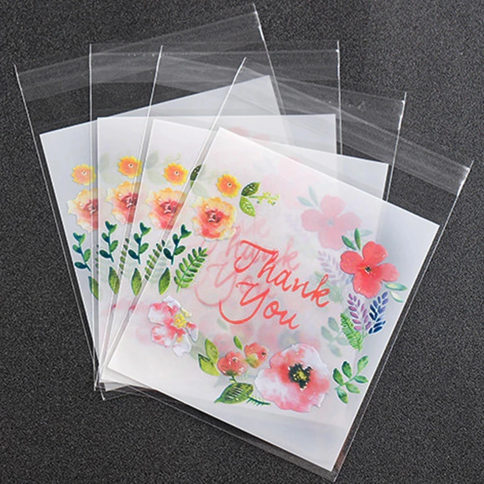 

100Pcs Transparent Storage Bags Dustproof Opp Plastic Food Storage Packaging Candy Cookie DIY Party Craft Biscuit Gifts Bags