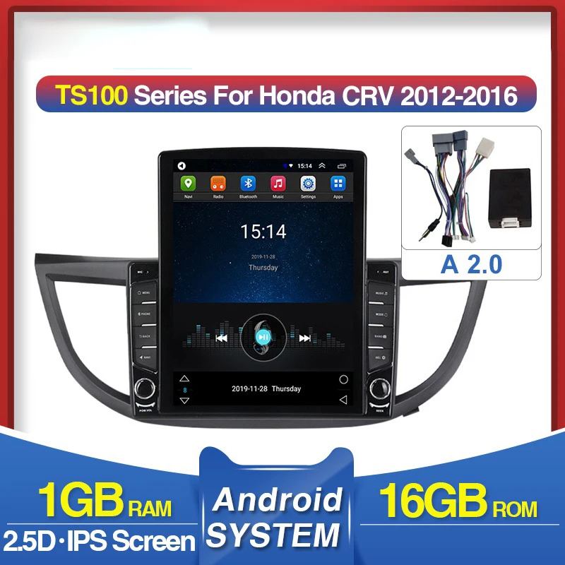 For Honda CRV 2012/2013/2014/2015/2016 2din Car Radio Android 9.0 1+16G Autoradio Multimedia Player WIFI MP5 Bluetooth FM Video