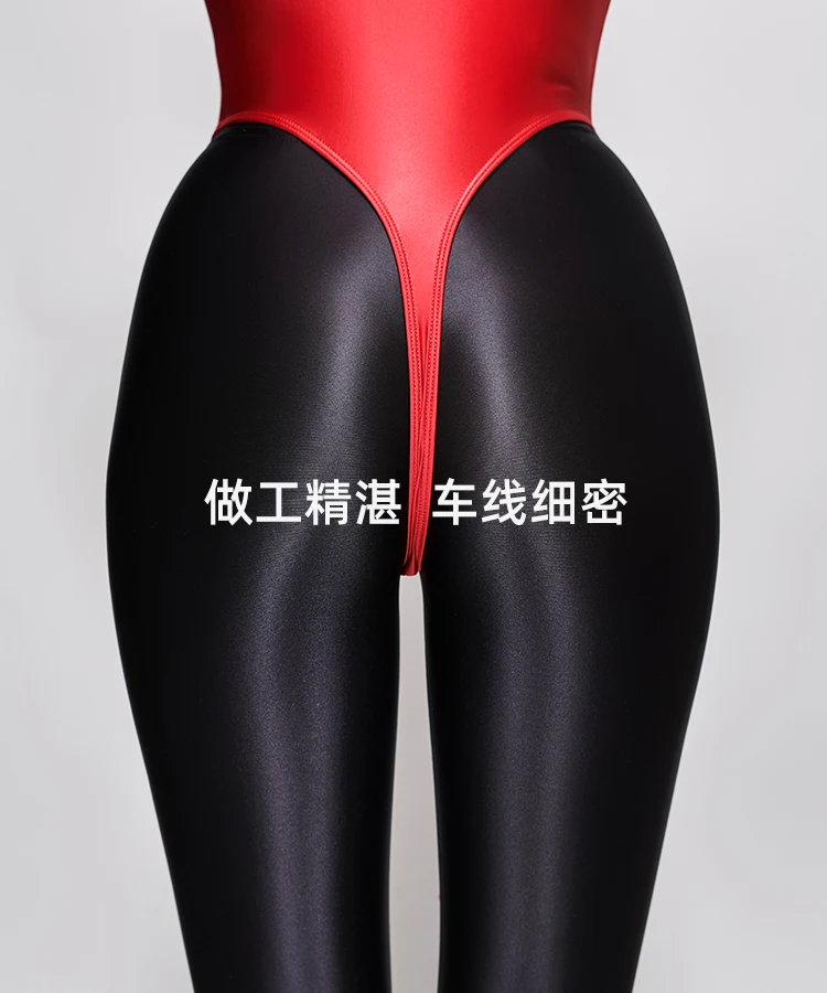 LEOHEX атласные леггинсы трико сексуальное бикини с высоким вырезом стринги боди