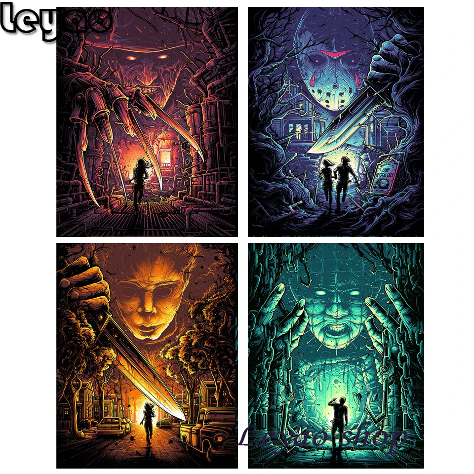 5d алмазная живопись сделай сам полная вышивка крестиком страшный монстр мозаика