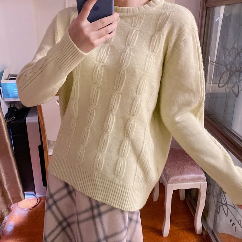 Женский льняной свитер в стиле ретро с цветком мягкий пуловер новый стиль Ранняя