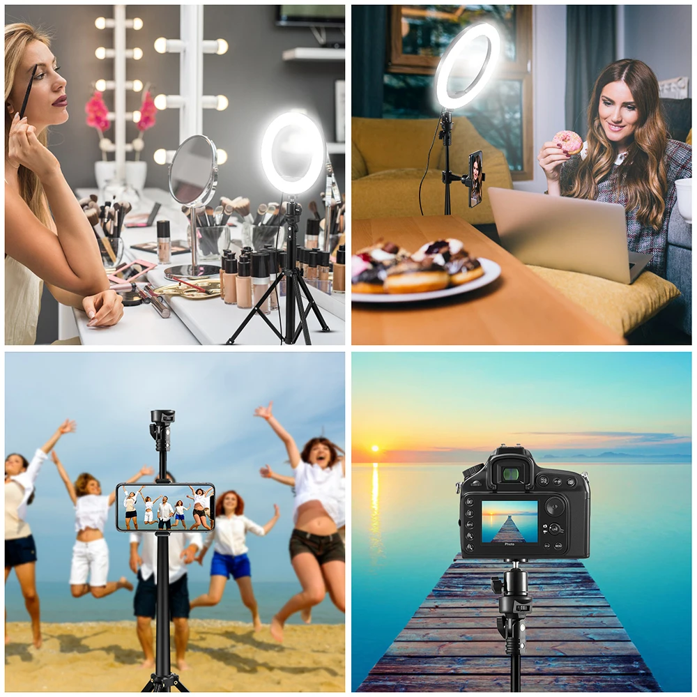 10inch LED Ring Light With 160CM Tripod for Phone Photography USB Ringlight Lamp Video Makeup Youtube | Мобильные телефоны и