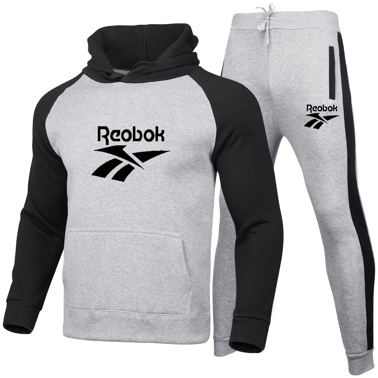 

New Fashion Mens Clothing Pullovers Sweater Cotton Men Tracksuits Hoodie Two Pieces + Pants Sports Shirts Fall Winter Track suit