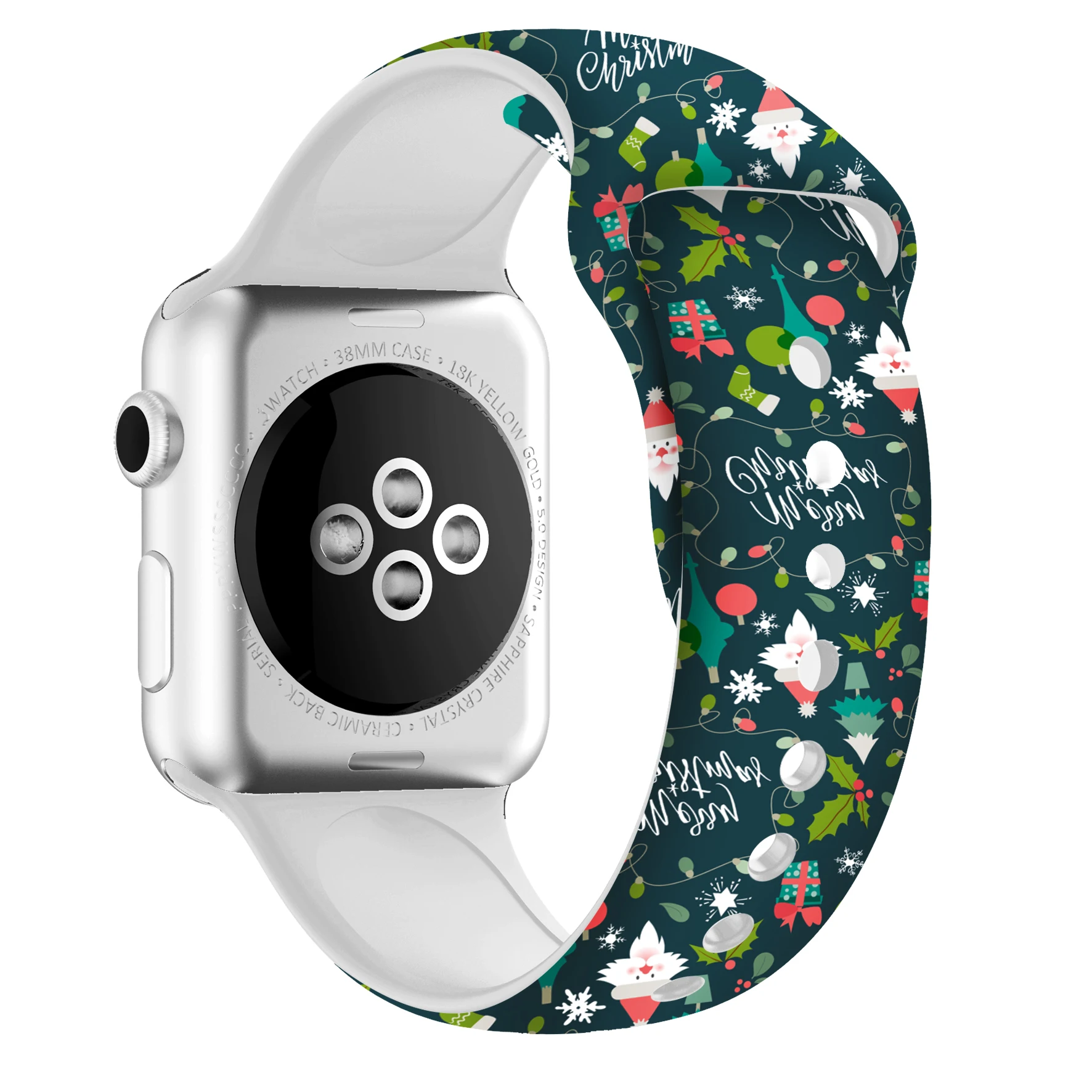 Ремешок для часов женский Силиконовый ремешок для Apple Watch 38 мм 42 мм 44 мм 40 мм милый Рождественский браслет Санта для iWatch серии 5 4 3 2 1 ремешок для часов подарок