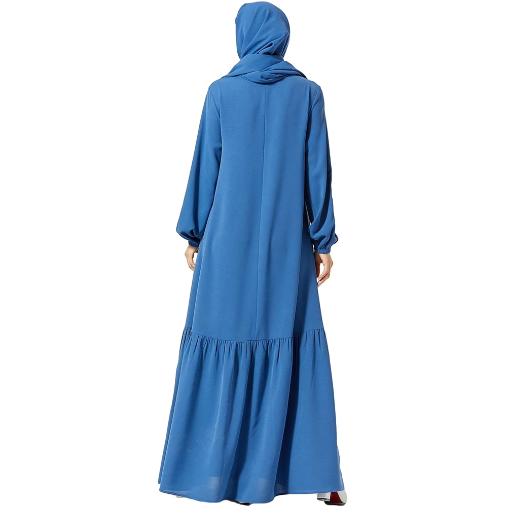 Этнический стиль абайя кафтан мусульманское женское длинное платье с оборками