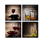 Картина с изображением красного вина и бутылки питья, винтажная настенная живопись, украшение для столовой, ресторана, дома, кухонный плакат
