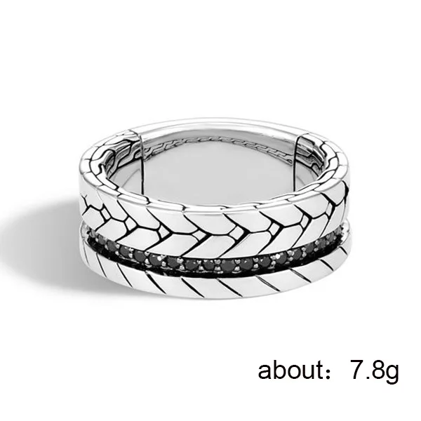 В винтажном стиле Классические шины черный CZ Обручальные кольца для мужчин и