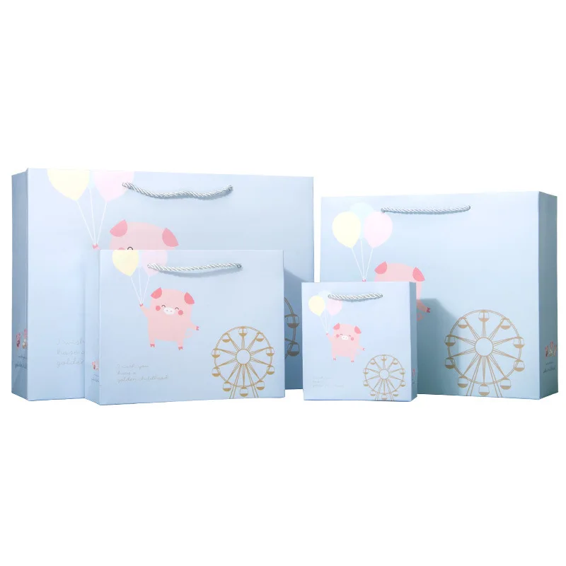 Мультяшная милая розовая свинка девочка мальчик Подарочный пакет воздушный шар