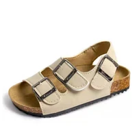 ortoluckland baby summer sandals boys leather pu cork children beach casual shoes for kids comfort girls school footwear